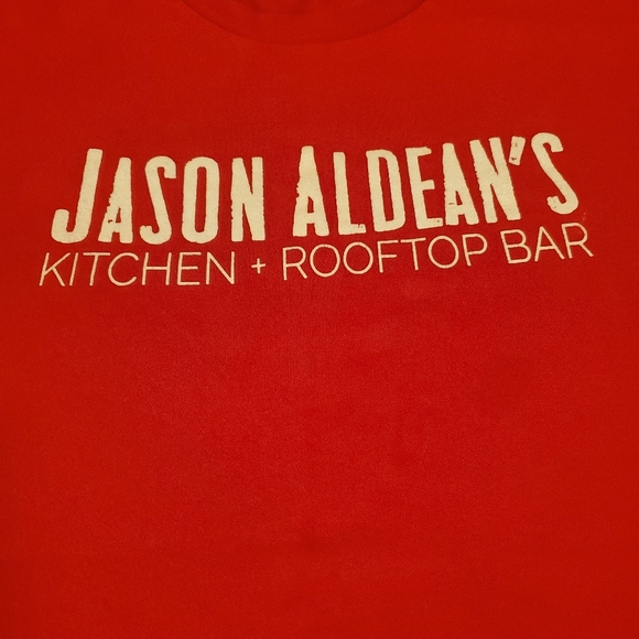 Jason Aldean Kitchen and Rooftop bar Tshirt. Red. XXL - Picture 2 of 6